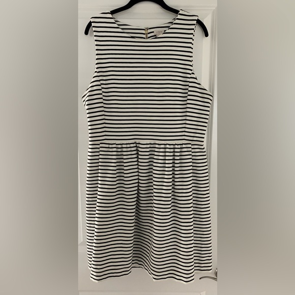 J. Crew Women’s Black and White Striped Dress‎ Size XL Sleeveless  0064 - Picture 1 of 8